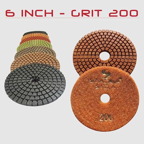 STADEA 5 Inch Grit 50 Diamond Polishing Pad - Wet Flexible 2.2mm For Concrete, Granite, Marble & Stone - View #3