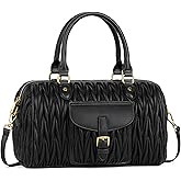 TIBES Vintage Barrel Bag for Women - Vegan Leather Purses and Handbags Satchel Bags for Women, Ladies Top Handle Handbags