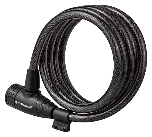 Schwinn Bike Key Lock in Braided Steel Cable, Keys Included,