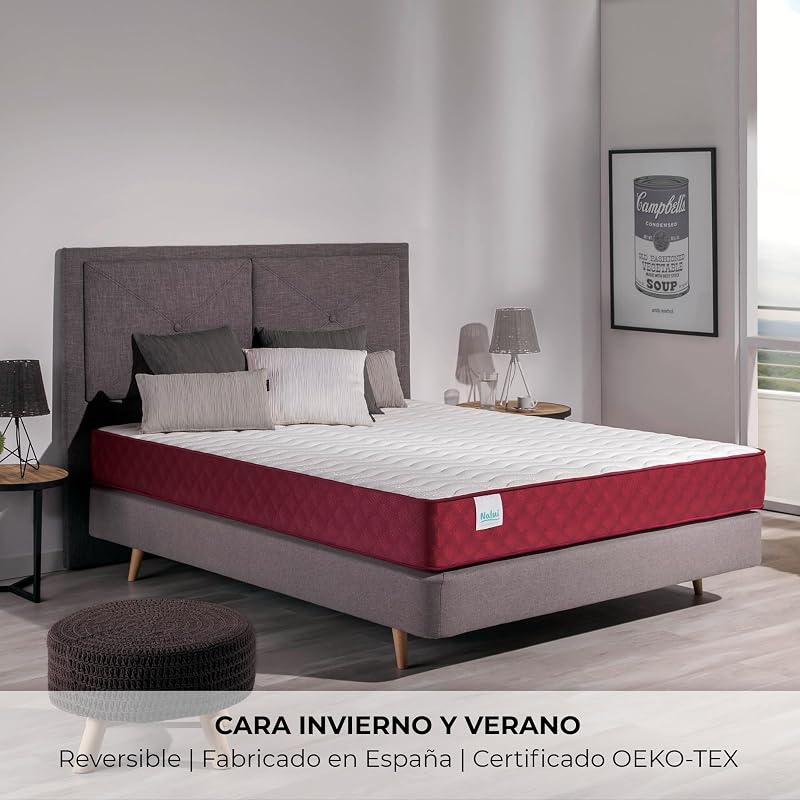 - Materasso viscoelastico reversibile Gredos 160 x 190 cm con sistema Visconfort, tessuto stretch e tessuto 3D traspirante. Altezza: ±21 cm | Rigidità medio-alta | Adattabile | Made in Italy