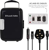 Russell Hobbs Mini Cooler 4L 6 Can AC DC Portable Cooler Warmer Retro Black view 2