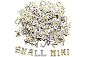 Zlettery 130pcs Iron on Letter Patches 0.7 inch, 5 Sets of 26 Embroidered Alphabet A-Z Patches for Clothing Jackets Hats Backpacks Jeans Gold