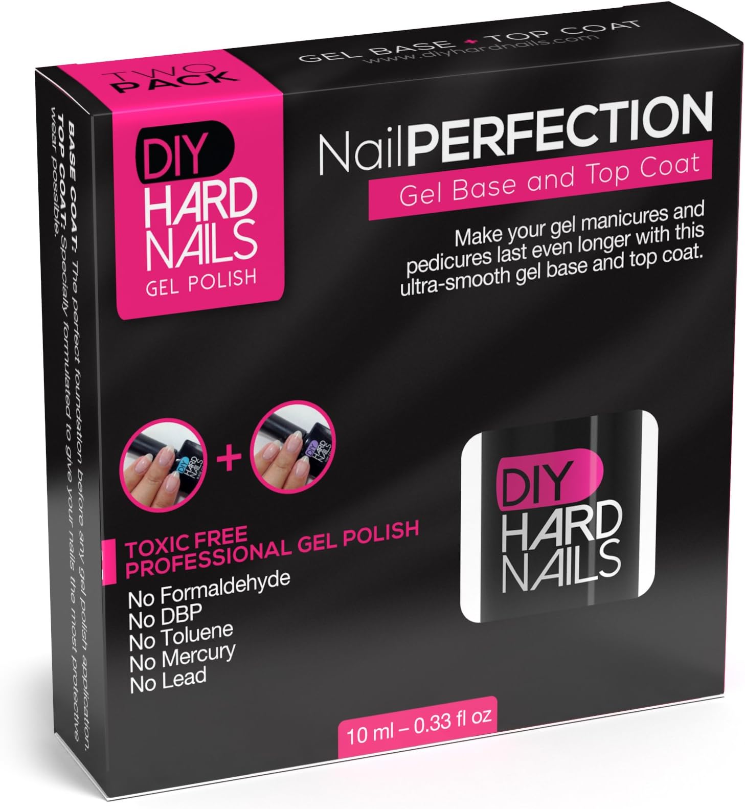 Best Gel Base and Top Coat - Professional UV Soak Off Gel Nail Polish for Manicures - Set of 2