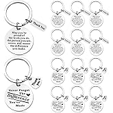 Roowest 12 Pcs Thank You Keychain Inspirational Employee Appreciation Gift for Coworker Staff Team Nurse Teacher
