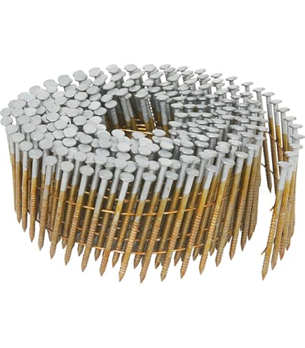 BOSTITCH C6R90BDG Siding Nails – 2" X 0.090" Wire Collated Coil, Thick Coat Galvanized, Spiral Ring Shank, 15-Degree, 1800-Pack For Coil Siding Nailers