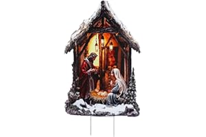 Blulu Metal Christmas Outdoor Nativity Scene Set 55" Holy Family Outdoor Decorations with Sturdy Stakes Large Jesus Joseph Mary Yard Signs for Xmas Holiday Lawn Home Garden Decor
