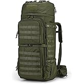 Mardingtop 75L Molle Hiking Internal Frame Backpacks with Rain Cover for Camping,Backpacking,Travelling(Army Green)