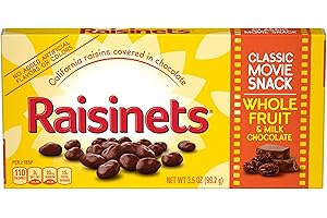 Raisinets, Milk Chocolate Covered California Raisins, Movie Theater Candy Box, 3.1 oz each, Bulk 15 Pack