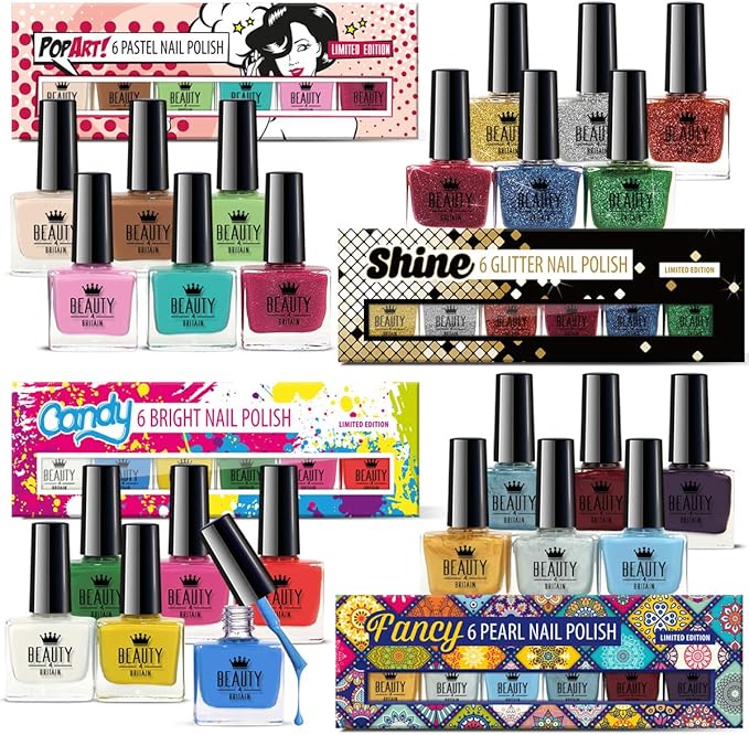 Set di 24 Smalti Per Unghie di Lusso 24 Colori Diversi Scintillio