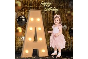 MIXIFOX Marquee Light Up Letters, 3FT Large Letters for Party Decorations, Marquee Numbers, Mosaic Balloon Frame, Baby Letters for Baby Shower Birthday Wedding Engagement Party, Pre-Cut DIY Foamboard Letter A