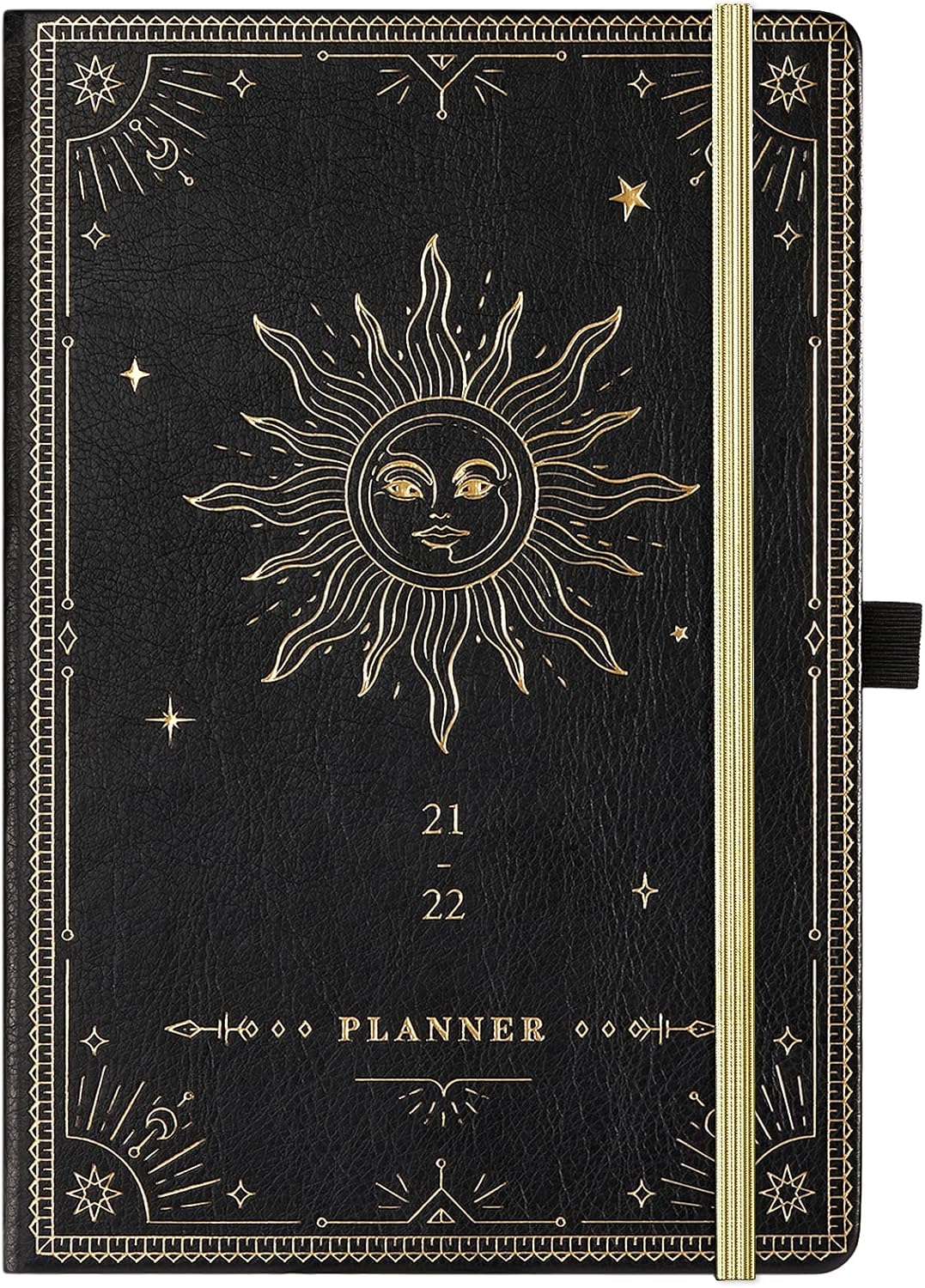 2021-2022 Planner - Academic Weekly Monthly Planner, 5.75" x 8.25", July 2021 - June 2022, Soft Faux Leather with Thick Paper, Pen Loop, Back Pocket with 88 Notes Pages - The Sun : Office Products