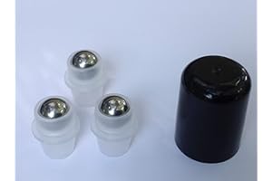 HS HEALTHY SOLUTIONS GLASSWARE STAINLESS STEEL Roller Ball/Roll On Inserts for 5ml and 15ml Amber doTERRA and Young Living Bottles (8)