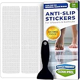 Anti Slip Shower Stickers 24 PCS, Invisible Non-Slip Shower Strips for Adults, Premium Adhesive Bath Tub Stickers (Clear)