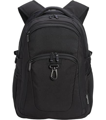 Amazon Basics Travel Backpack,Carry-On with Laptop Compartment, 1.55 cu. ft. Capacity,Expandable for 10% Extra Space,Convertible Backpack & Shoulder Bag,Multiple Pockets,13.8