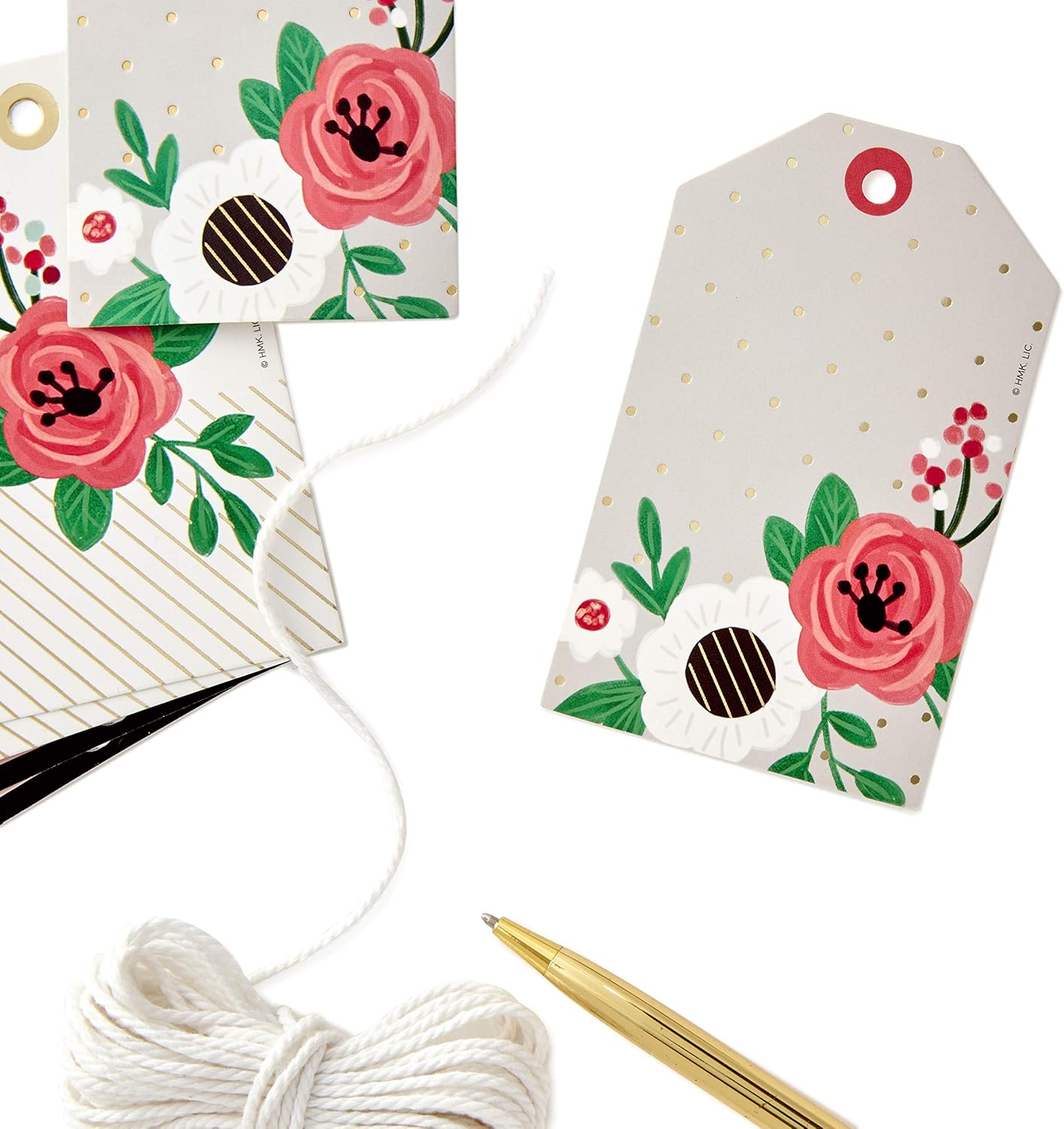 Hallmark Floral Gift Tags Set (6 Tags with String for Flower Bouquets, Plants and More) for Mother's Day, Birthdays, Weddings, Bridal Showers: Kitchen & Dining