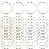 100 PCS Earring Hoops for Jewelry Making, Round Earring Beading Hoops Wine Glass Charm Rings Open Earrings Wire Ring Accessories for DIY Jewelry Craft Dangle Hoop Earrings Making (Golden, Silver)