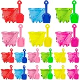 36 Pcs 5 Inch Sand Beach Buckets Pail with Beach Shovels for Kids Plastic Sand Bucket Set Beach Toys for Summer Beach Pool Party Favor Water Game