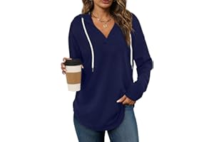 Bofell Womens Fashion Tops Hoodies for Women Pullover Oversized Sweatshirts Long SLeeve Shirts Loose Fit