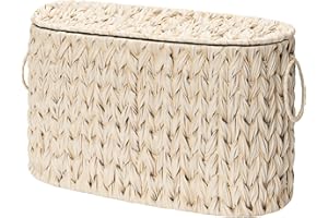 GRANNY SAYS Toilet Paper Storage Basket with Lid, Freestanding Toilet Paper Holder, Bathroom Organizers and Storage, Wicker Basket for Bathroom Storage, Butter Milk