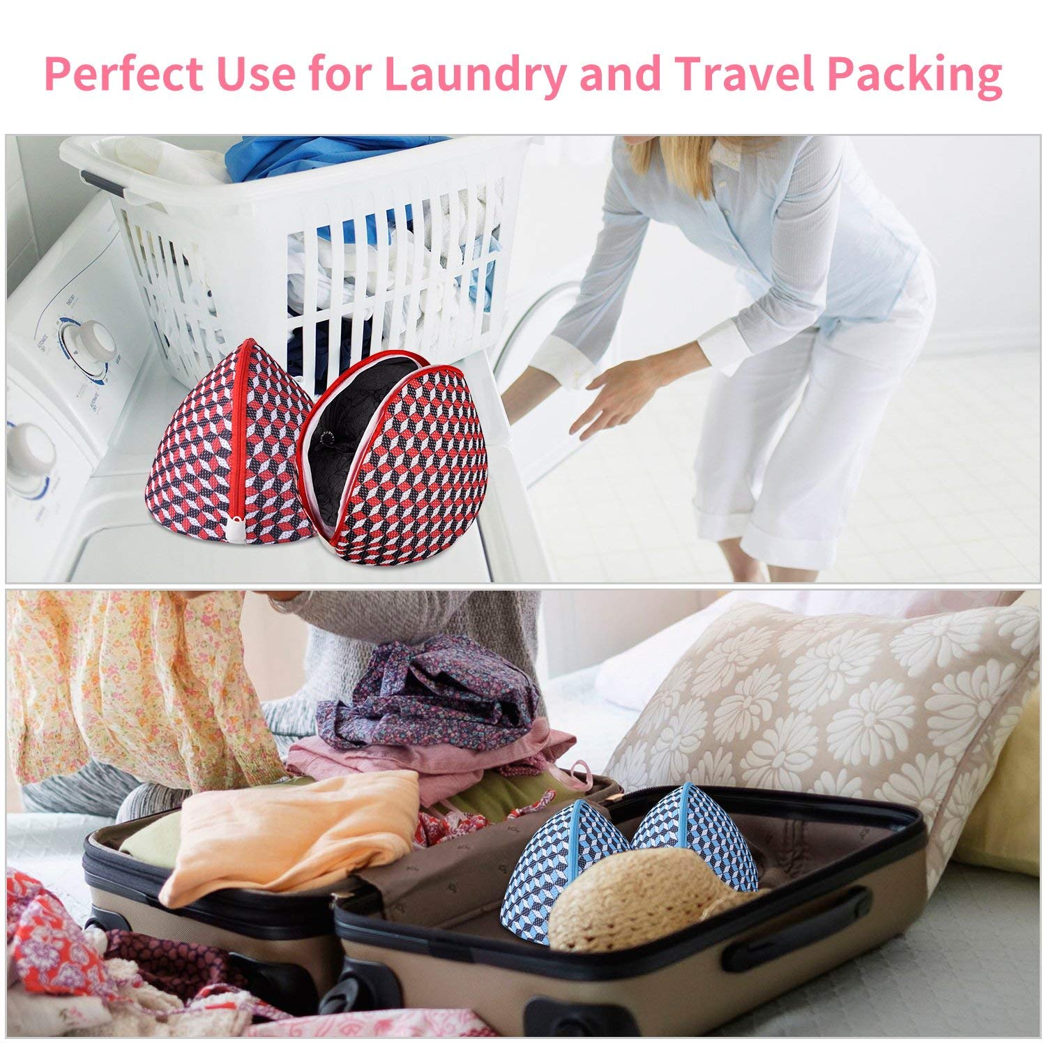 Large Size Bra Wash Bags, Dalykate Mesh Big Bra Laundry Bags with Premium Zipper, Clothing Washing Bags for Bras Lingerie, Laundry,Stocking, Underwear and Delicates Set of 2 for Women