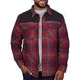 Coleman Diamond Quilted Flannel Shirt Jacket - Mens Plaid Flannel Winter Jacket for Outdoor Hiking, Camping, and Hunting