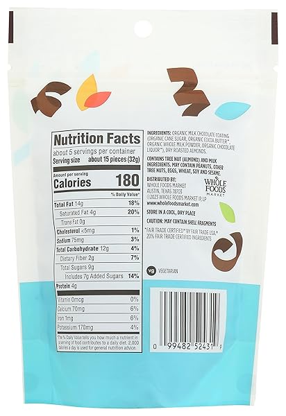 365 BY WHOLE FOODS MARKET, MILK CHOCOLATE ALMONDS, 6 OZ