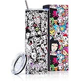 Tokidoki Unicorno Bottle 20oz Insulated Stainless Steel Water Bottle with Straw Reusable Vacuum Insulated Water Bottle Tumbler for Office Sport Travel(BN_allstars)