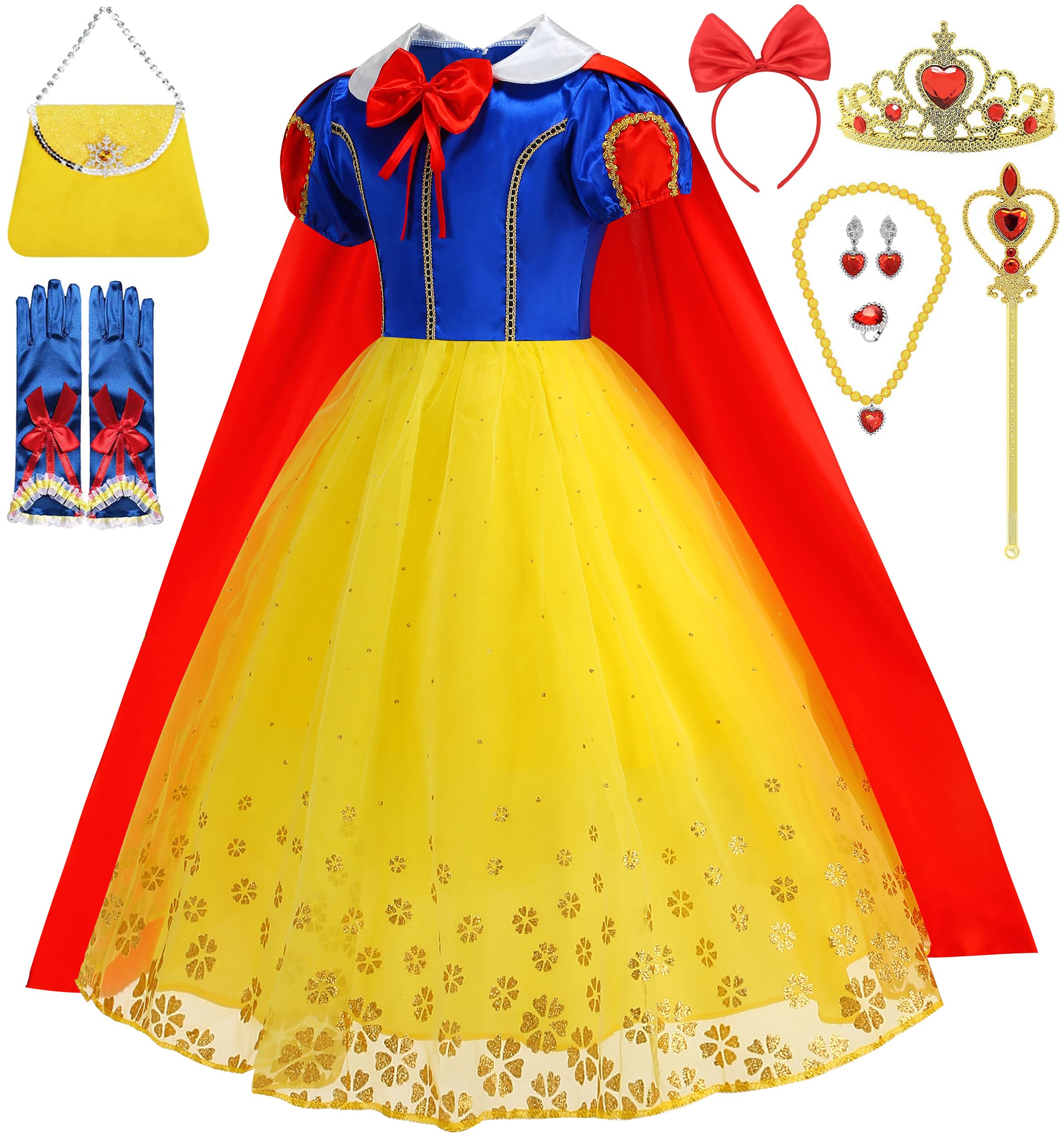 Photo 1 of SYoimy Princess Costume Dress for Girls Princess Dress Up Costume Birthday Party Halloween Cosplay with Accessories