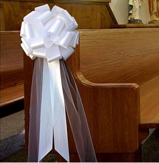 Amazon Com Ivory Tulle Ivory Satin Wedding Pew Bows Church
