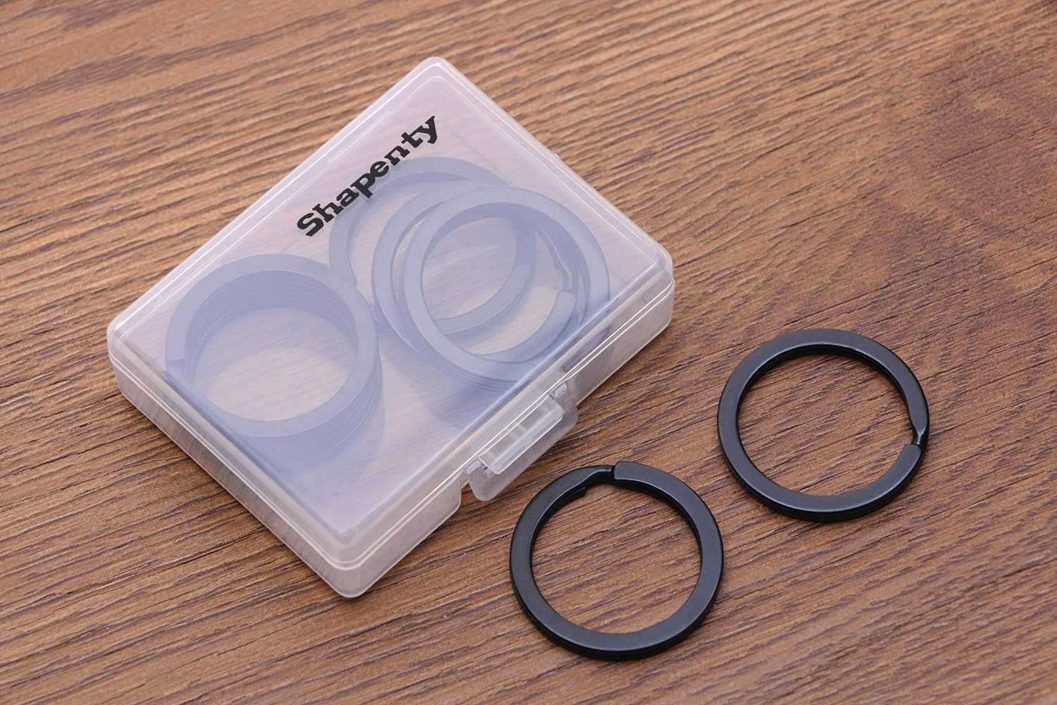 Shapenty 1 Inch/25mm Diameter Metal Flat Split Key Chains Rings for Home Car Keys Attachment (Black,10PCS/Box): Office Products