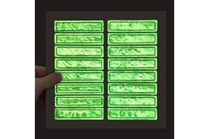 MyHardHatStickers Fluorescent Green Retro Reflective Hard Hat Stickers - 1" x 4", Pack of 16, Durable Helmet Stickers for Construction & Safety, High Visibility Helmet Strips, Fire Helmet Decals