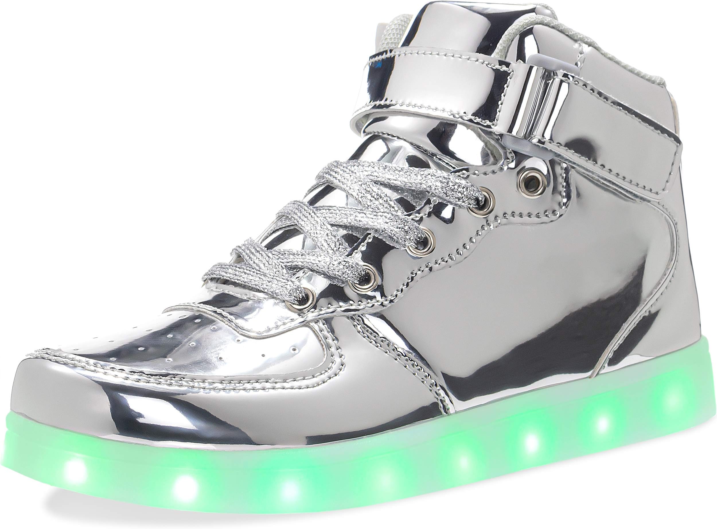 Kids Youth LED Light Up Sneakers Unisex Boys Girls High Tops Cool Flashing Shoes for Toddler Littler Kid Big Kid