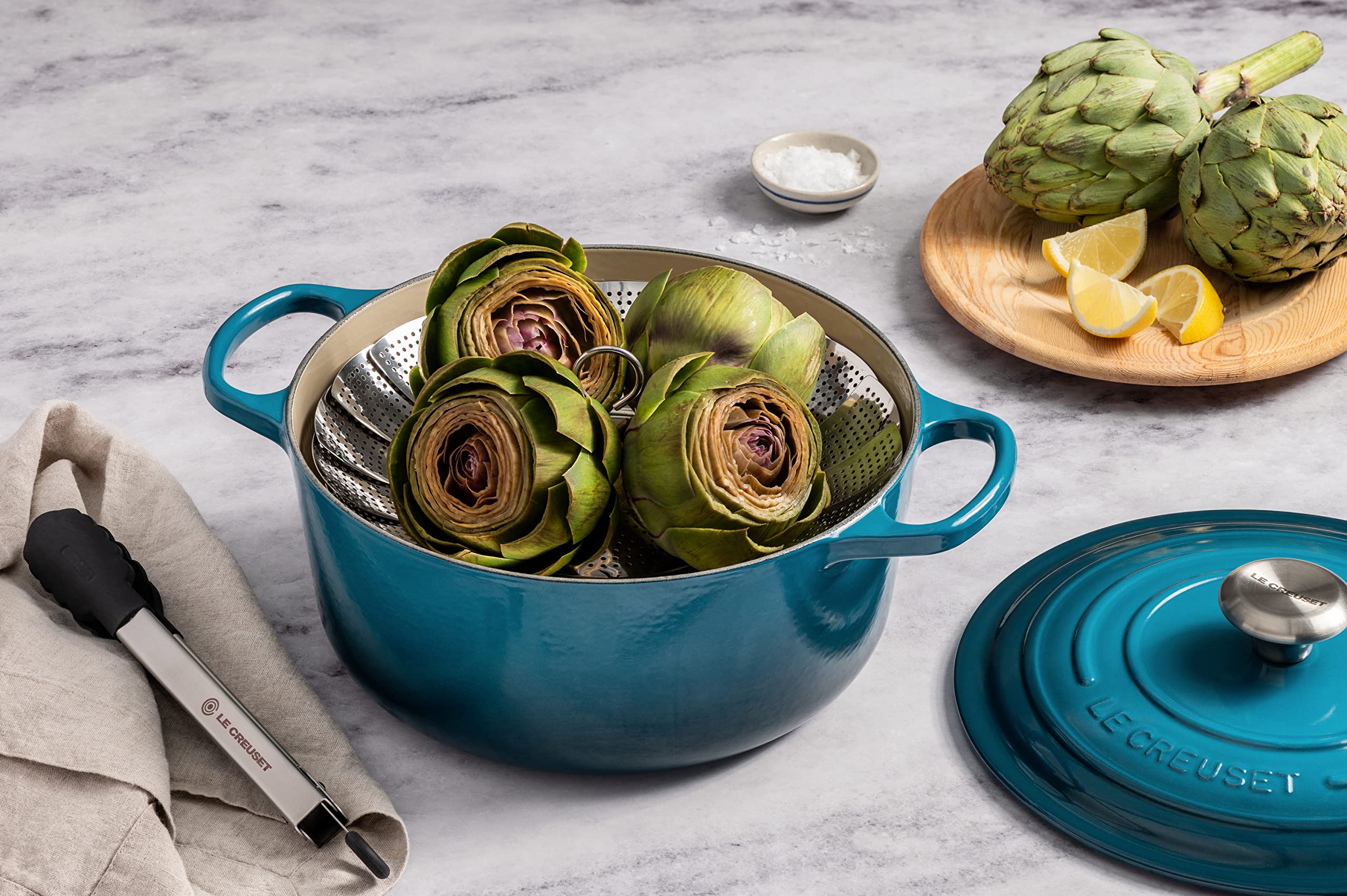 Le Creuset Signature Gusseisen-Bräter mit Deckel, Ø 24 cm, Rund, Für alle Herdarten und Induktion geeignet, Volumen: 4,2 l, 4,305 kg, Deep Teal, 21177246422430 3