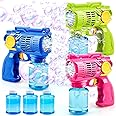 TOY Life 3 Pack Bubble Guns for Kids Outdoor Game for Kids Bubble Machine Bubble Maker Bubbles for Toddlers with Bubble Solutions Automatic Bubble Blaster Gun Bubble Toys Kids Outdoor Activity