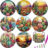 Xylogist 8 Pcs Colorful Cacti Diamond Painting Art Coasters Kits for Adults | Diamond Art Coasters with Holder DIY for Beginners, Adults, Diamonds Art Crafts Supplies 4x4 in