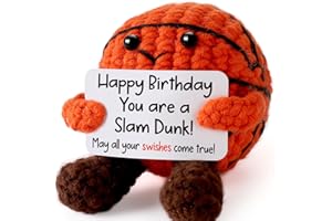 YUEYUQIU Basketball Birthday Gifts for Women Men Him Her - Handmade Crochet Basketball, Happy Birthday for Teens Boys Girls Players Coach - Basket Ball Themed Bday Party Presents