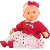 Corolle Margaux Petals - 12" Soft Boy Baby Doll with Vanilla Scent, Pink and Red Hearts Outfit &amp; Sleeping Eyes for Girls Ages 18 Months+, Cute Reborn Realistic Baby Dolls for 2 Year Old Girls