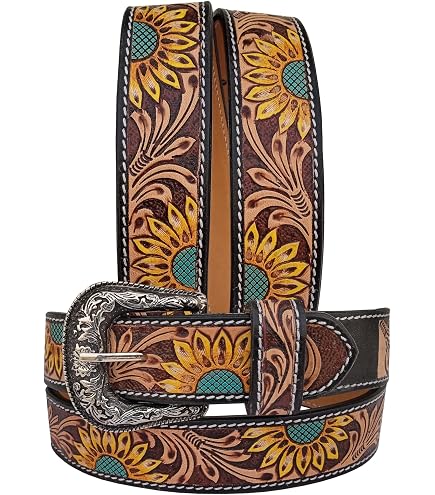 Affilare Western Genuine Leather Sunflower Floral Tooled  display picture 1