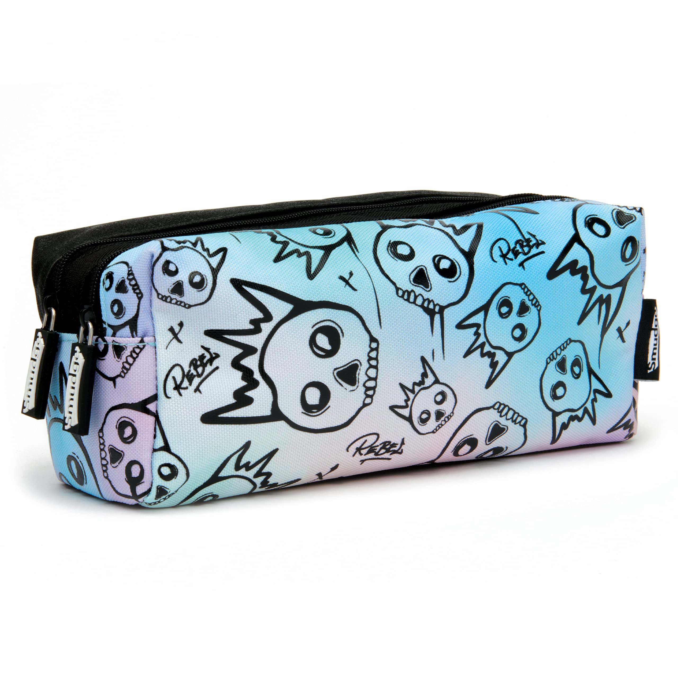 Smudge Stationery Multi-Coloured Pencil Case for Girls - Large Pencil Case with Two Zippered Pockets to Hold All Your School Stationery