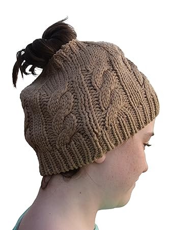crochet hat with hole for hair