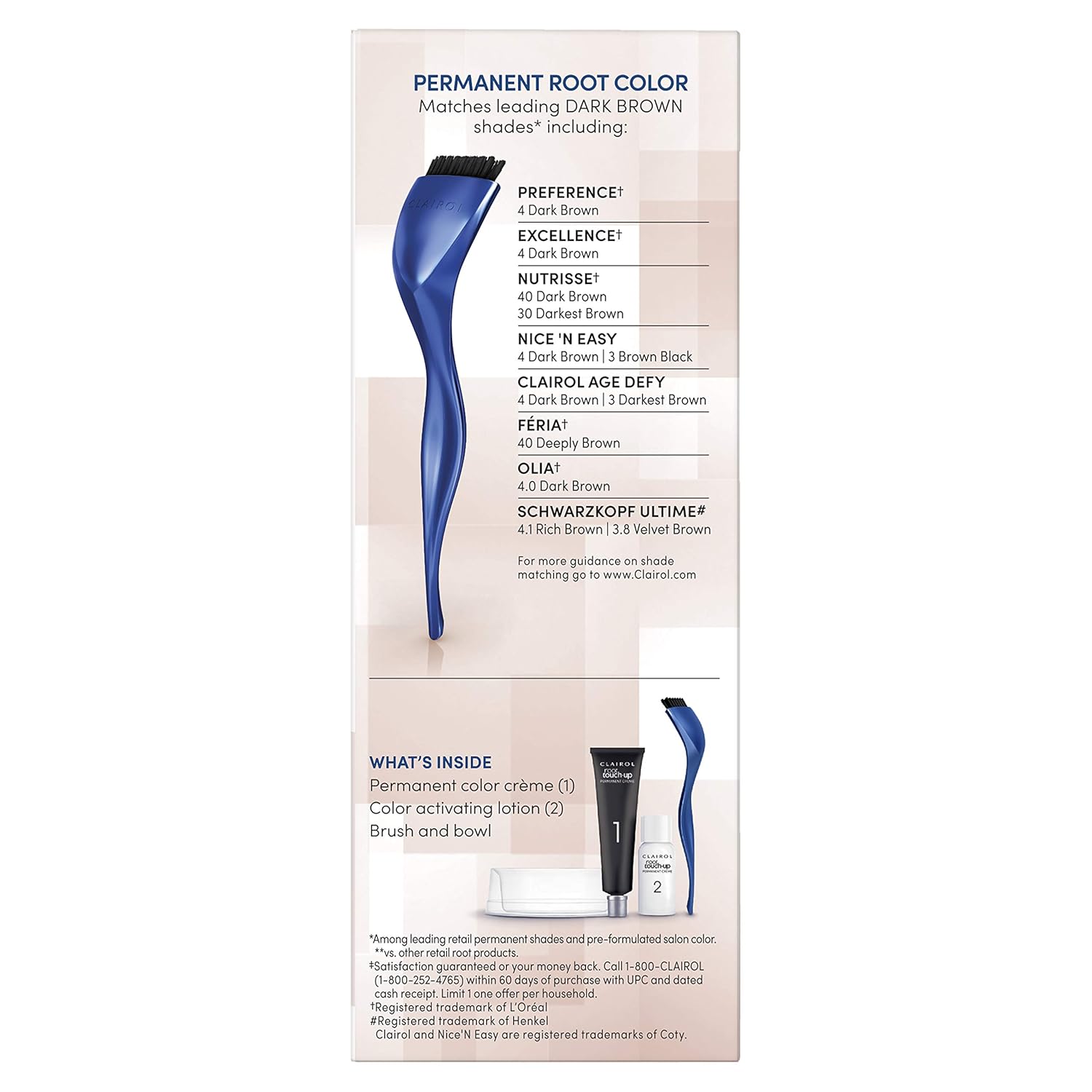 Clairol Root Touch-Up Permanent Hair Color Creme, 4 Dark Brown, 2 Count: Beauty