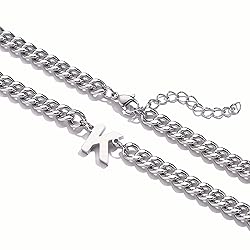 DuoDiner Letter Necklace Initial Cuban Link Chain