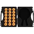 JOOLA Tour Paddle Carrying Case - 18 40mm 3 Star Ping Pong Balls & Space for 2 Rackets - Durable EVA Foam Lined