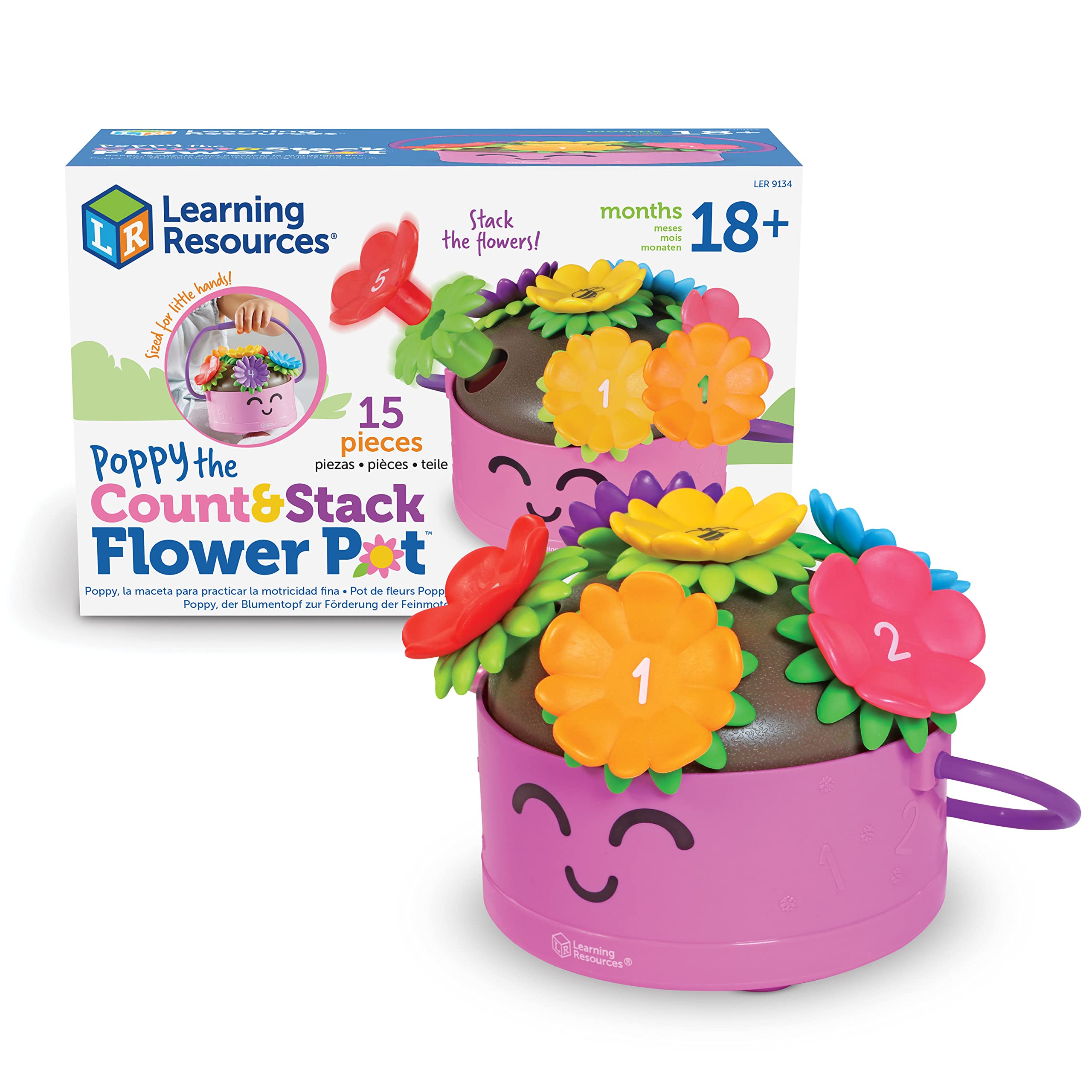 Photo 1 of Learning Resources Poppy The Count & Stack Flower Pot - 15 Pieces, Fine Motor Skills Toys for Toddlers, Preschool Toys, Ages 18+ Months,Easter Basket Stuffers?