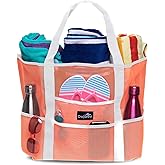 Dejaroo Mesh Sand Free Bag - Strong Lightweight Bag For Beach & Vacation Essentials. Tons of Storage!