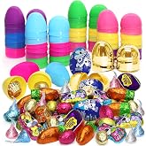 Easter Candy with Fillable Plastic Eggs Bundle - Pack Of 24 Plastic Eggs With Assorted Chocolate Candy for Filling - Holiday Party Treats &amp; Easter Basket Stuffers