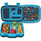 Bentgo Kids Prints Leak-Proof, 5-Compartment Bento-Style Kids Lunch Box - Ideal Portion Sizes for Ages 3-7, Durable, Drop-Proof, Dishwasher Safe, & PFAS & BPA-Free Materials (Dinosaur)