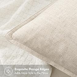 MIULEE Decorative Linen Euro Sham Pillow Covers