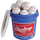 Rawlings | GAME USE Baseballs | Youth/12U | Game/Practice Use | Bucket | 24 Count