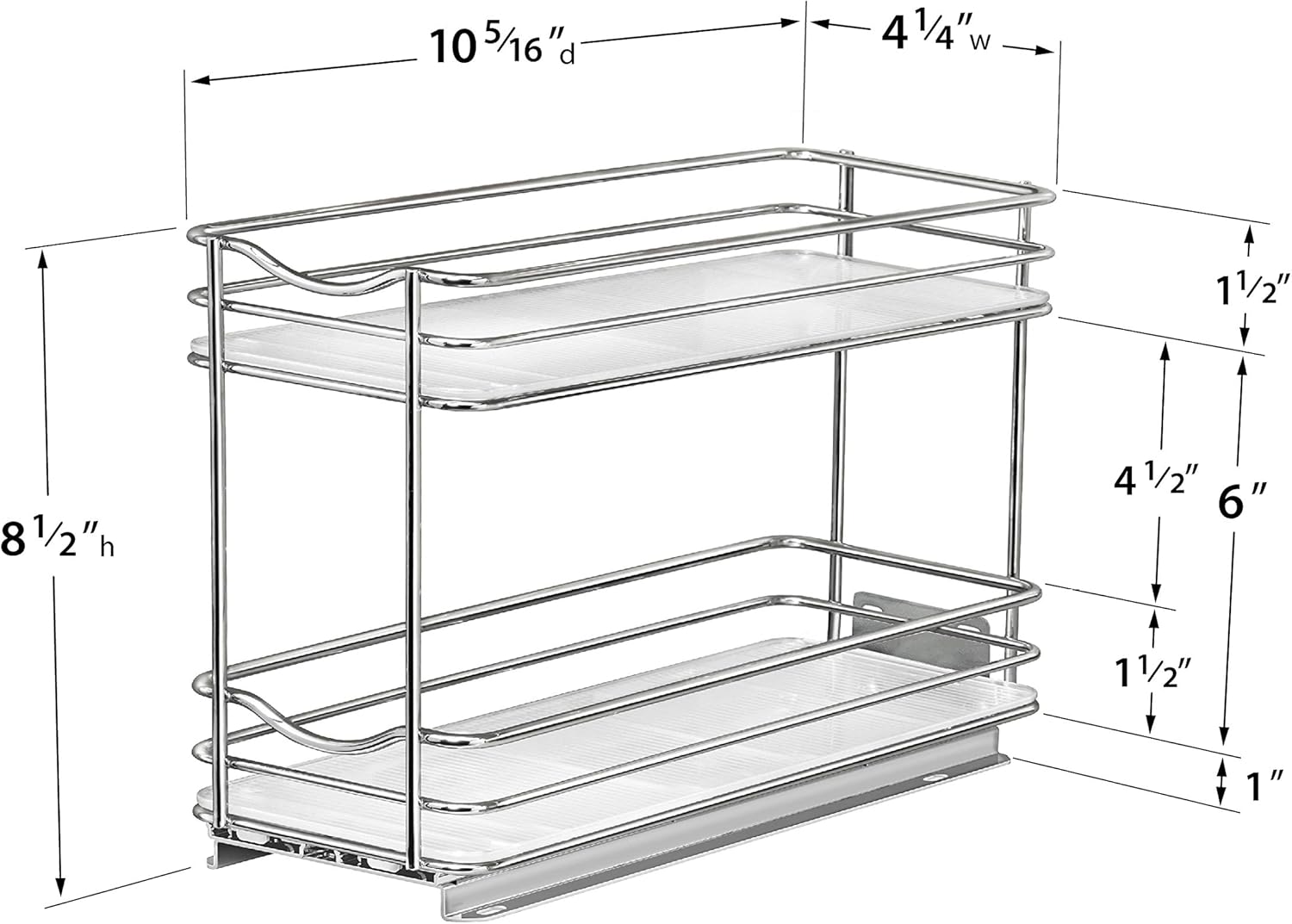 Lynk Professional Slide Out Double Spice Rack Upper Cabinet Organizer, 4-1/4", Chrome: Kitchen & Dining